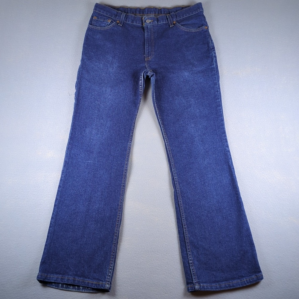 Vintage Levis 517 Boot Cut Jeans Womens 15 Juniors S Blue Dark Wash Made in USA